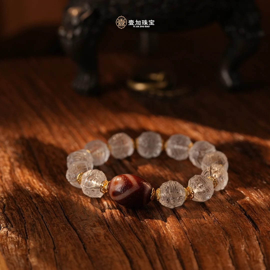 小青|手工设计红肉一眼靠山水晶手串多样性发一6332E