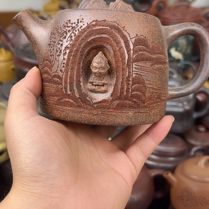 茶壶紫砂紫砂微瑕嘴巴磕碰悟空开片