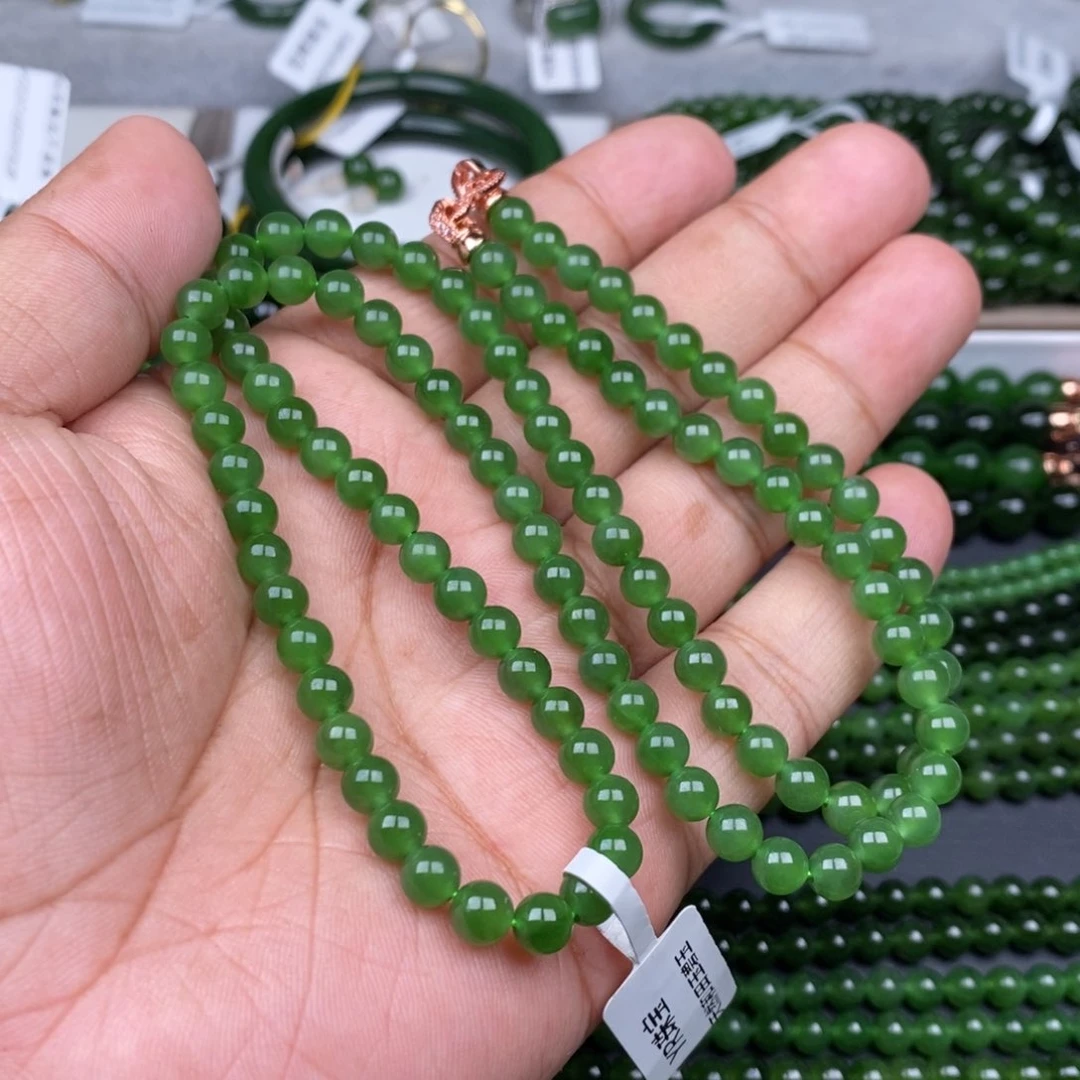 项链未镶嵌和田玉（碧玉）6mm