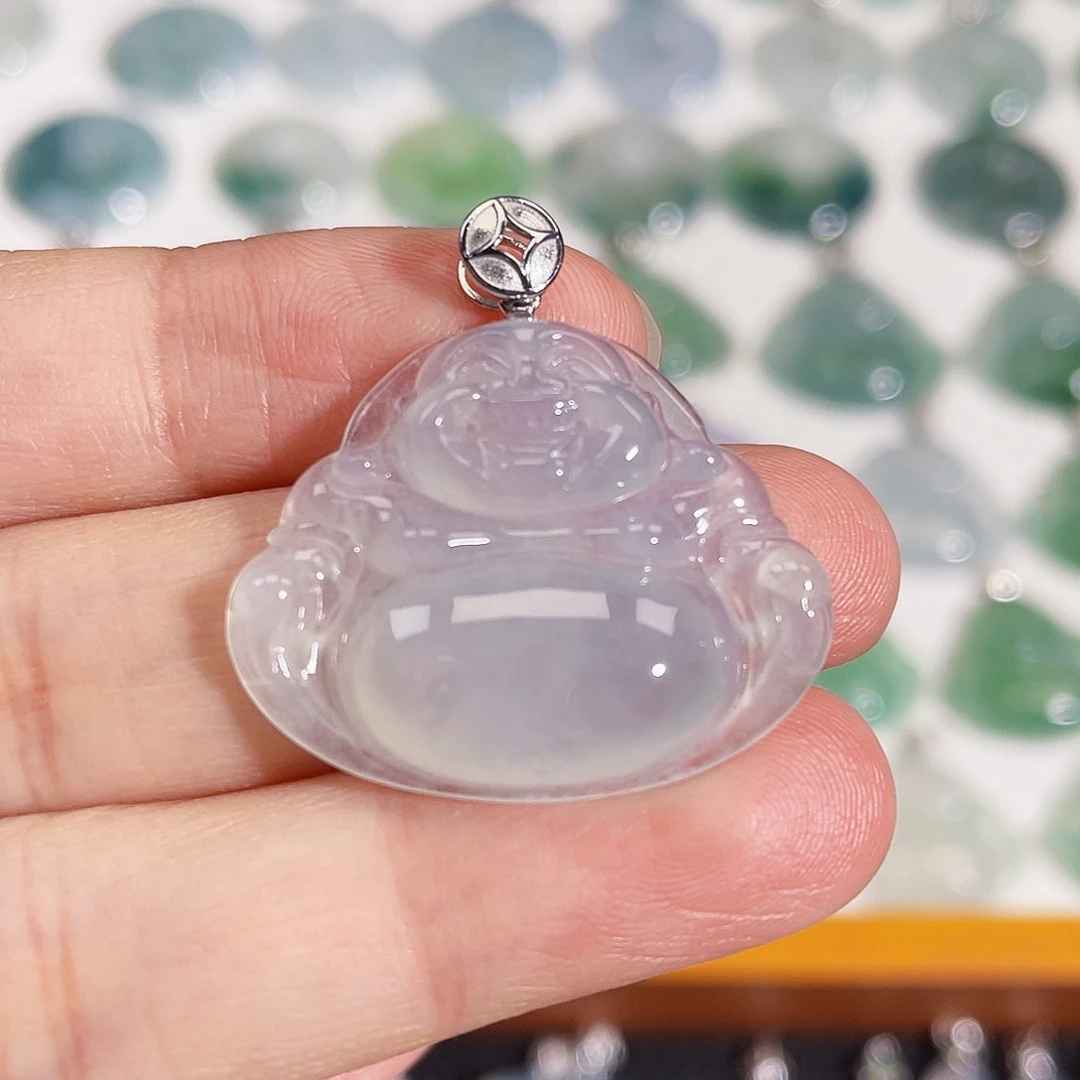 颈饰18K金镶嵌翡翠吊坠