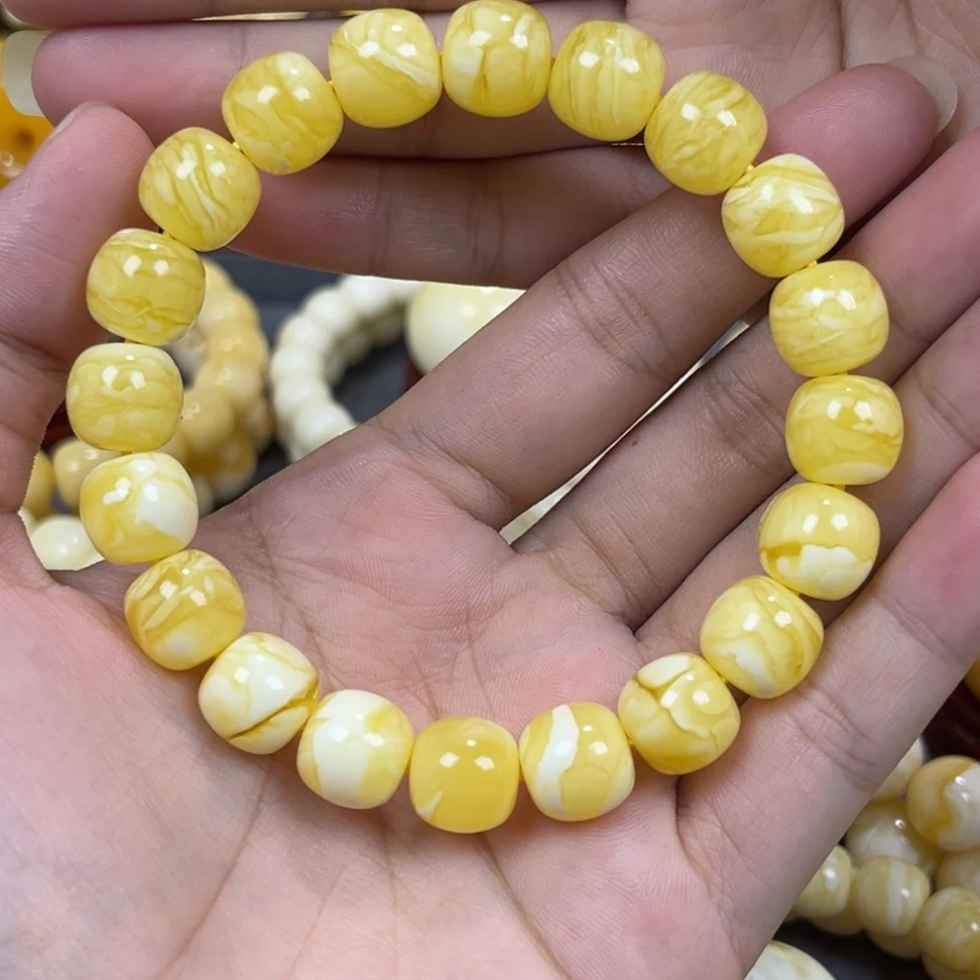琥珀未镶嵌手串同料老邢手串11.1mm
