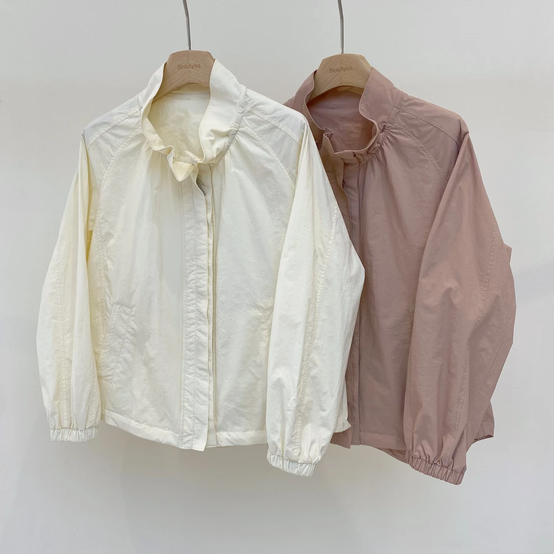 2025春季新品《樱花奶盖》春季休闲减龄少女韩版立领外套