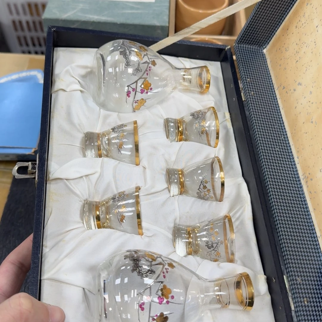 玻璃日本中古工艺品摆件