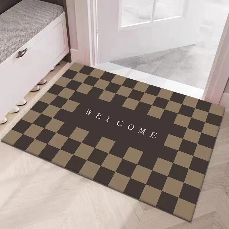 简约入户门吸水水晶绒地垫进门门垫客厅家用防滑地毯入户门垫脚垫