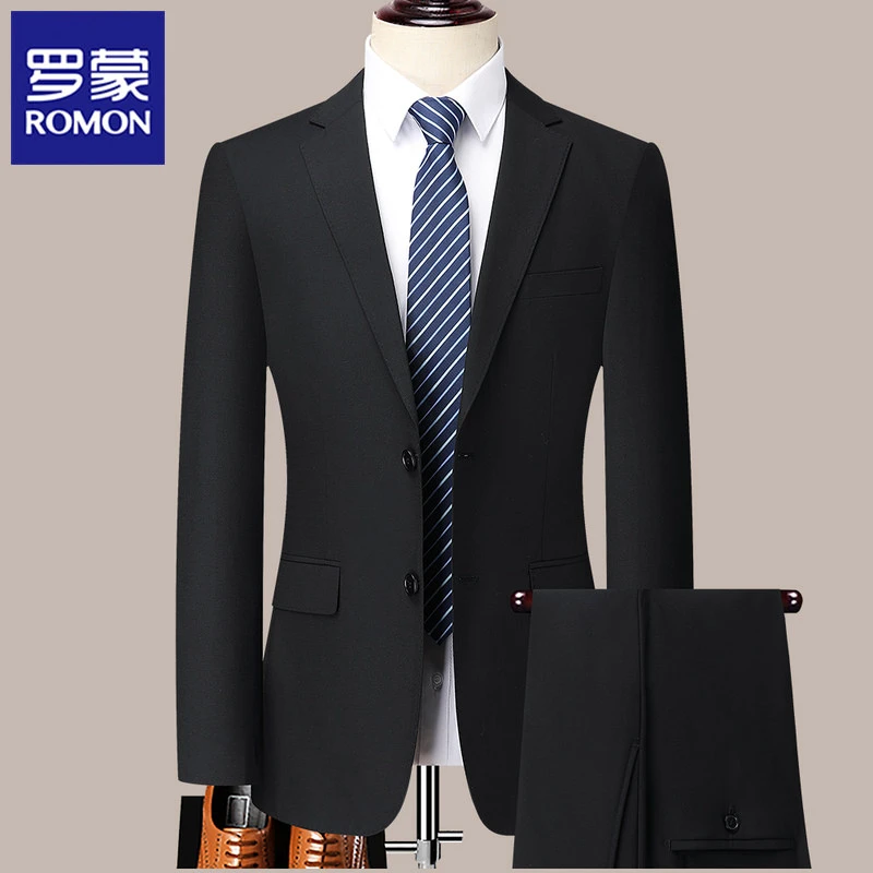 秋冬单排扣西服婚礼套装男韩版修身小西装男士商务男士西装套装