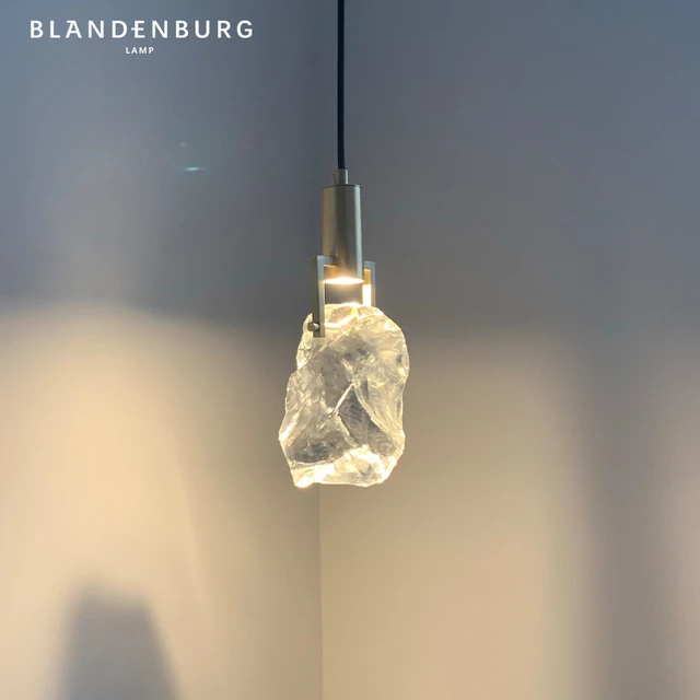 轻奢水晶小吊灯后现代客厅背景卧室床头极简简约铜艺术长线吊灯新