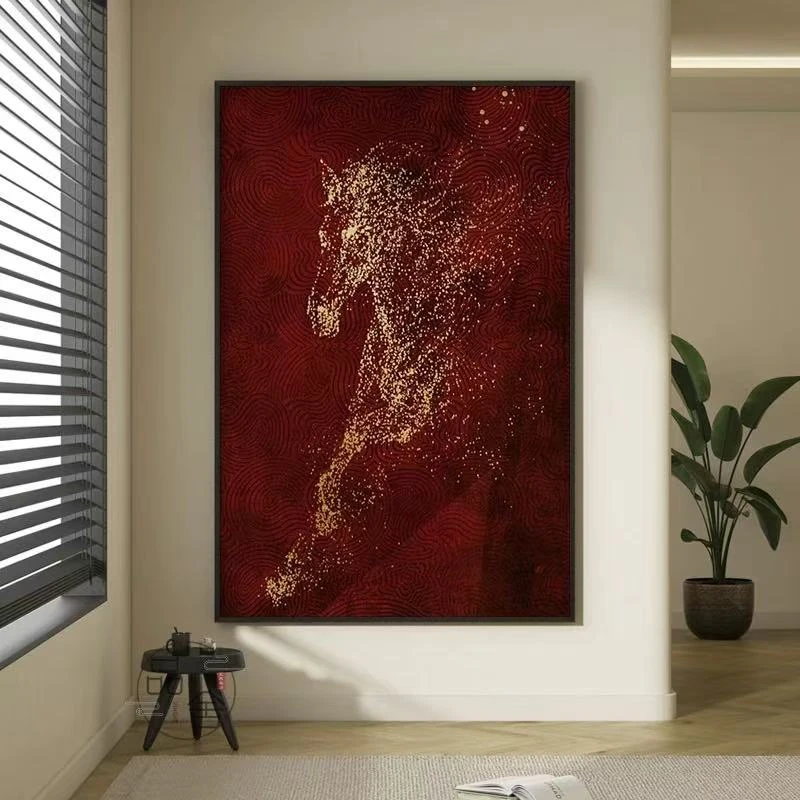 《马到成功》沙发卧室玄关砂岩艺术装饰画挂画