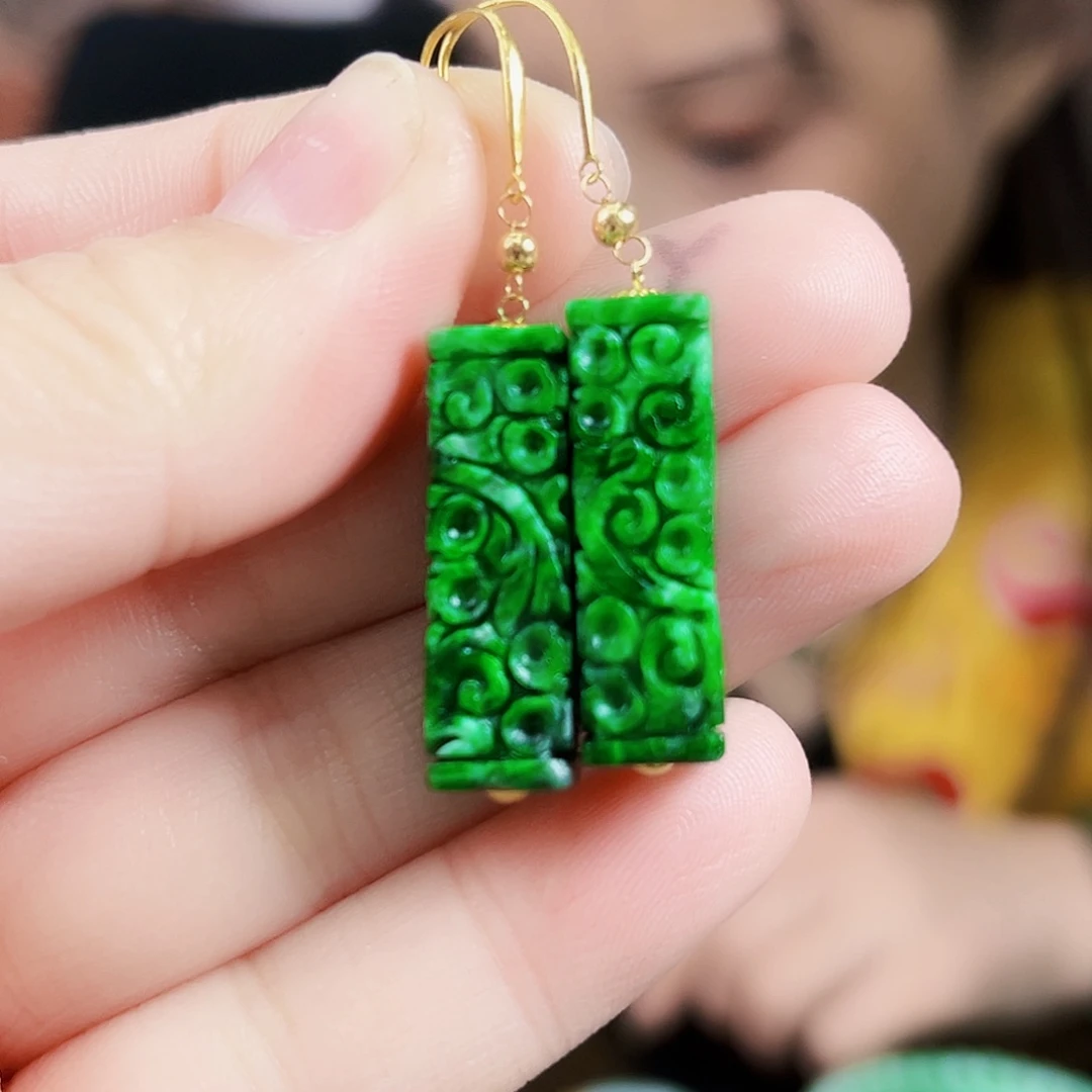 翡翠颈饰18K金镶嵌耳饰多样性发货