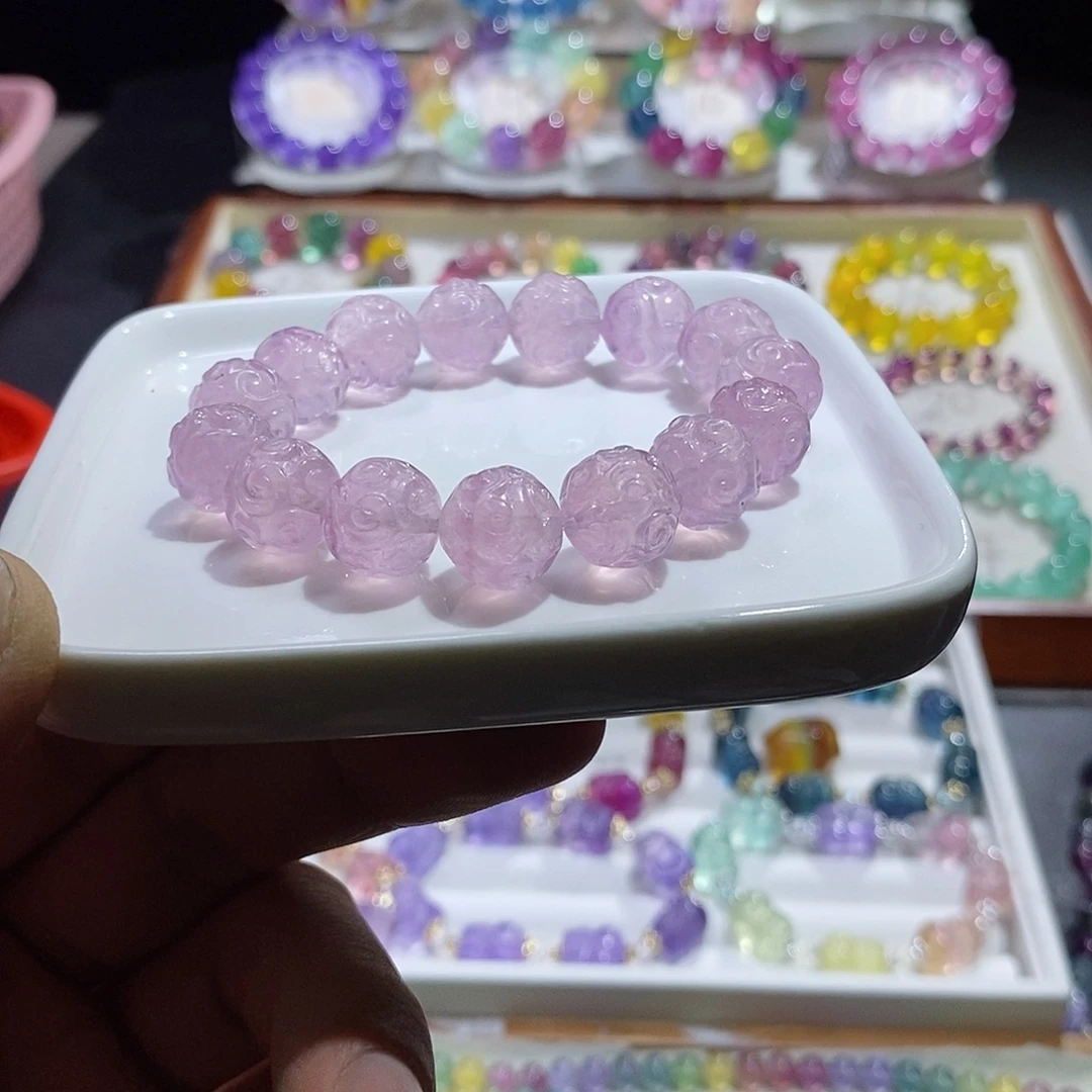 稔***黥未镶嵌手链水晶紫粉祥云