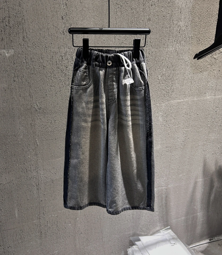 【引力kids】潮流时尚设计百搭款中大童痞帅直筒扩版牛仔裤5005