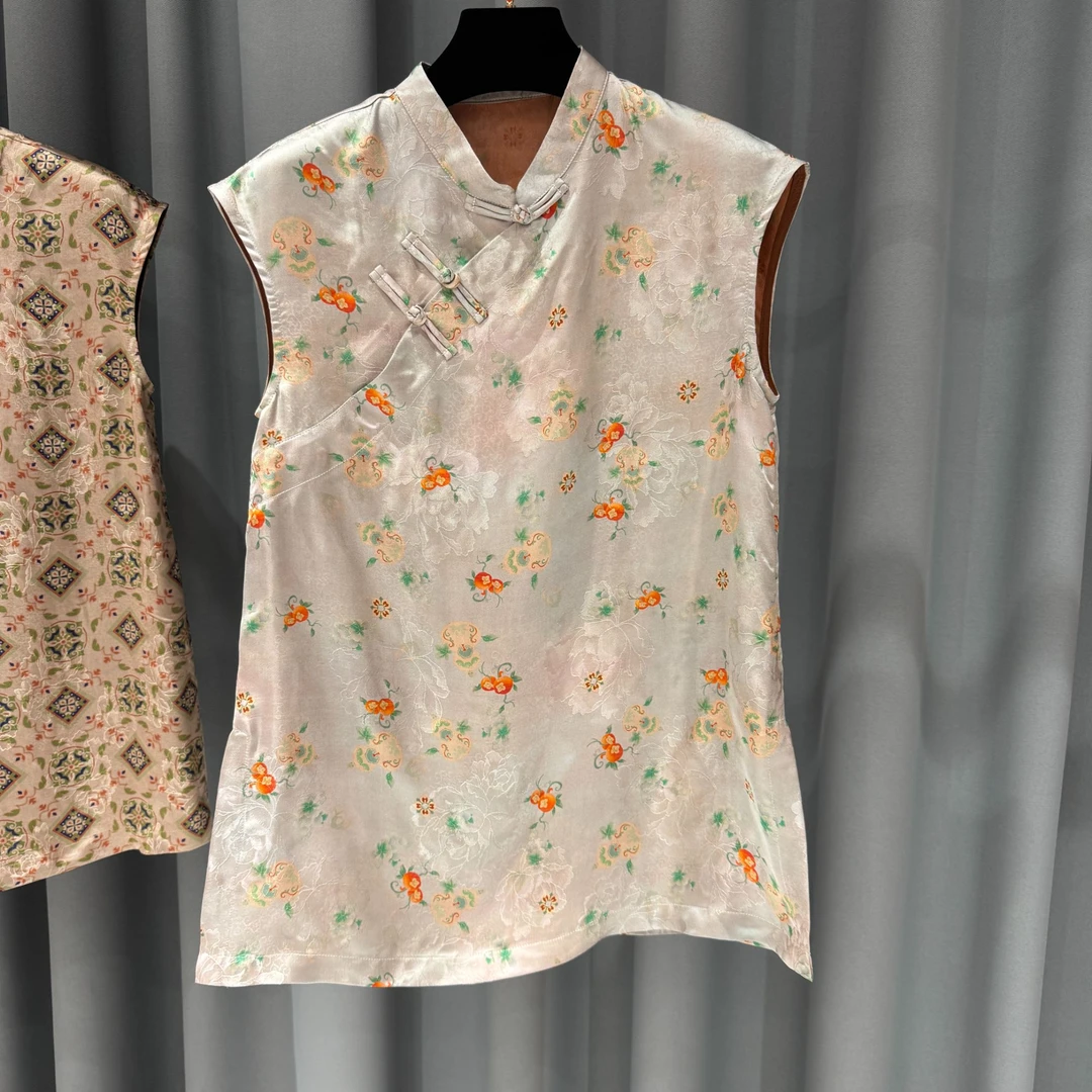 【葫芦】马甲碎花新中式夏季复古文艺中国风无袖提花