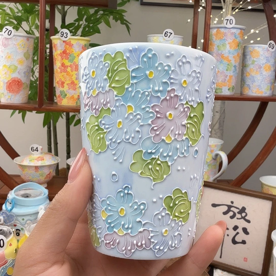 100景德镇手绘高温釉下彩玉泥