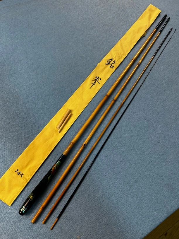 手工竹鱼竿，9.8尺，中式本调，收纳82自重83克，元径10.2先径1.2