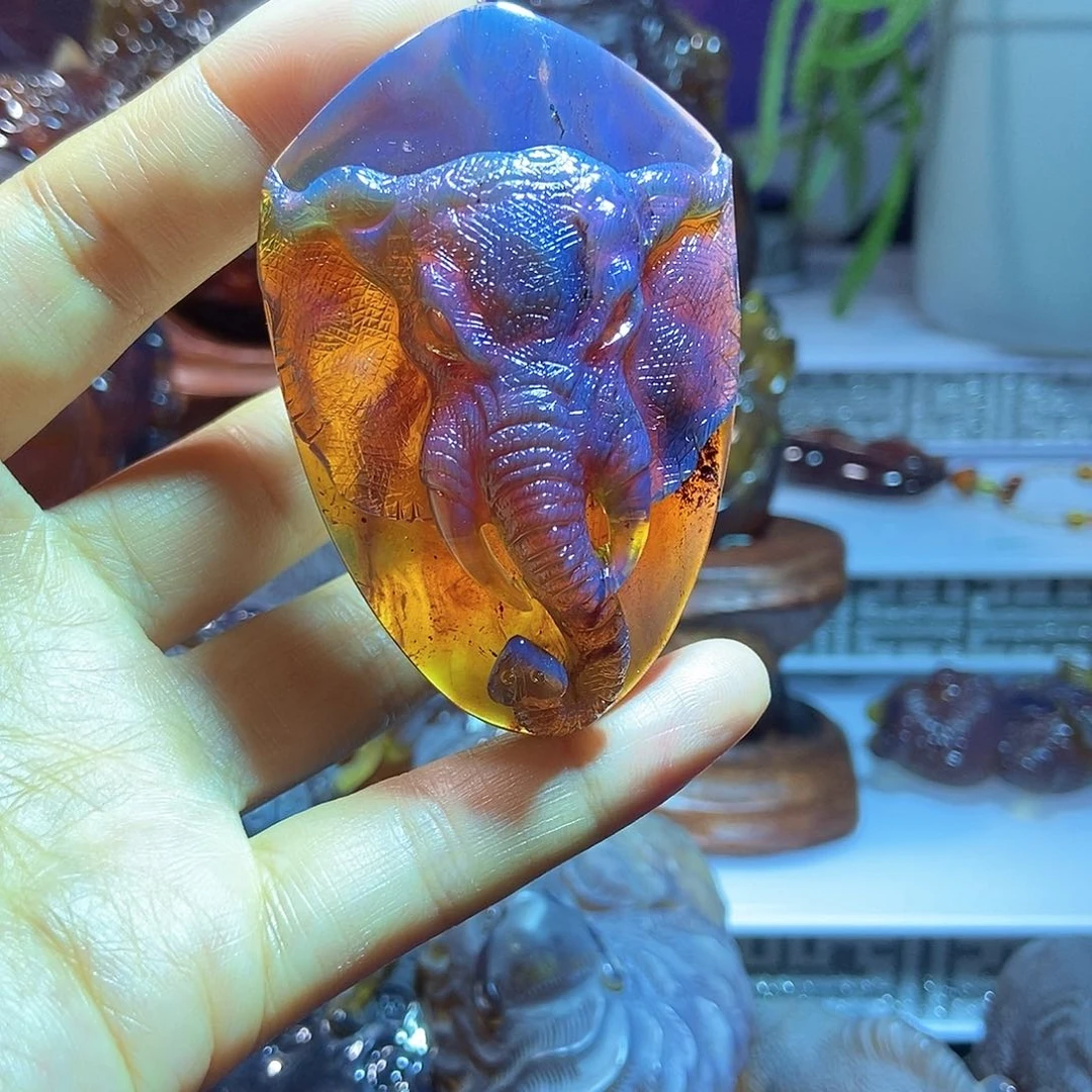 未镶嵌颈饰琥珀缅甸天然琥珀吊坠