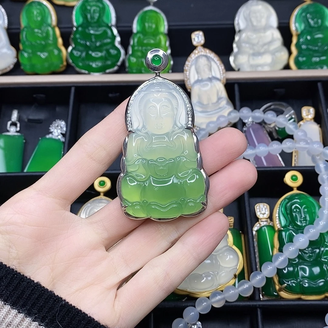玛瑙/玉髓未镶嵌吊坠