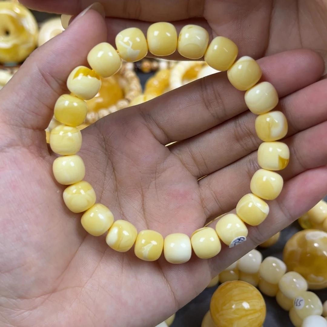 琥珀未镶嵌手串同料老邢手串10.1mm