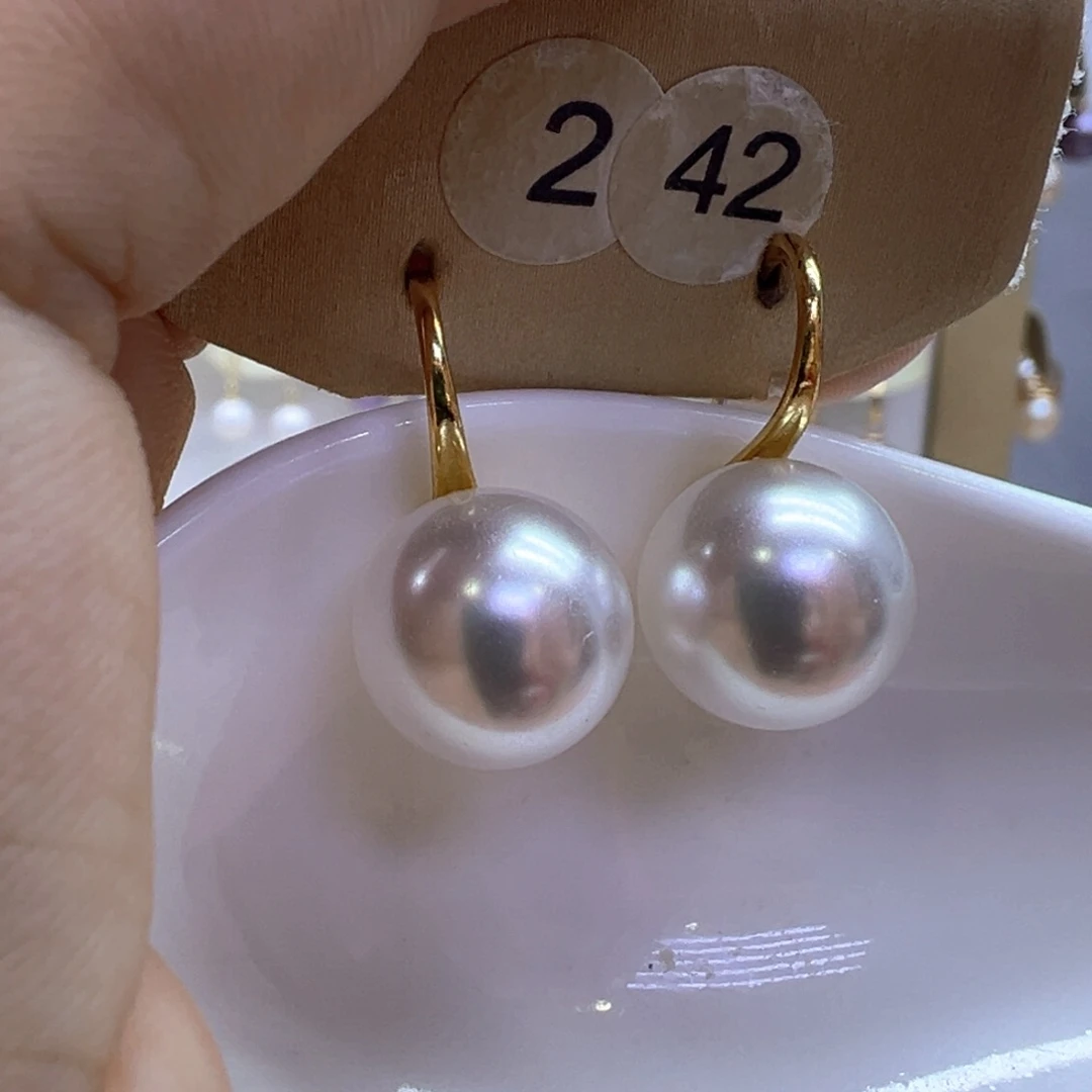 银S925镶嵌淡水珍珠耳饰