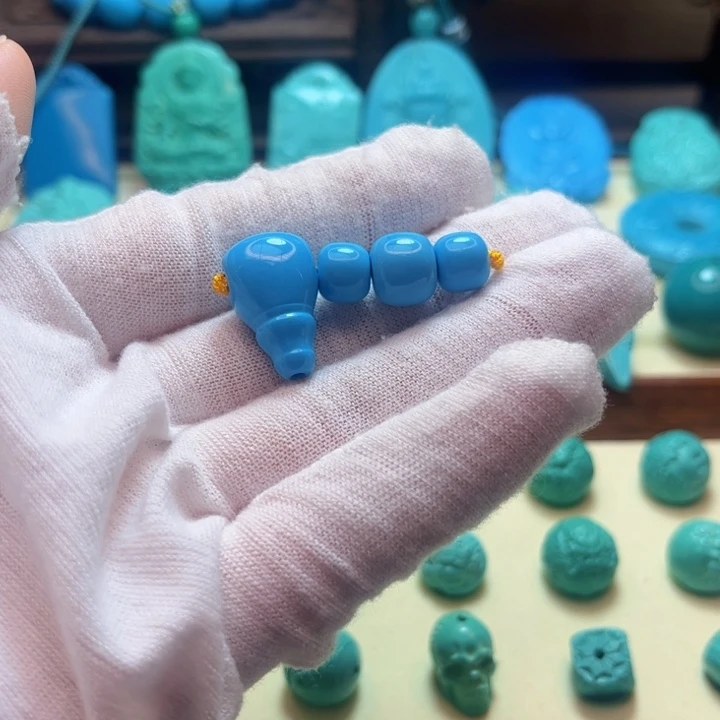 石材蓝色套装顶珠10
