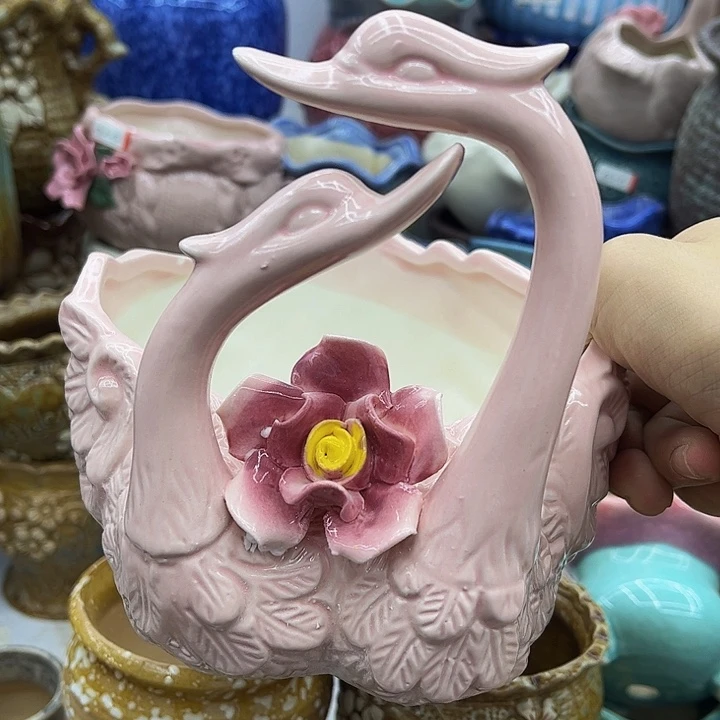 多肉绿植陶瓷花盆9.9包邮，有孔