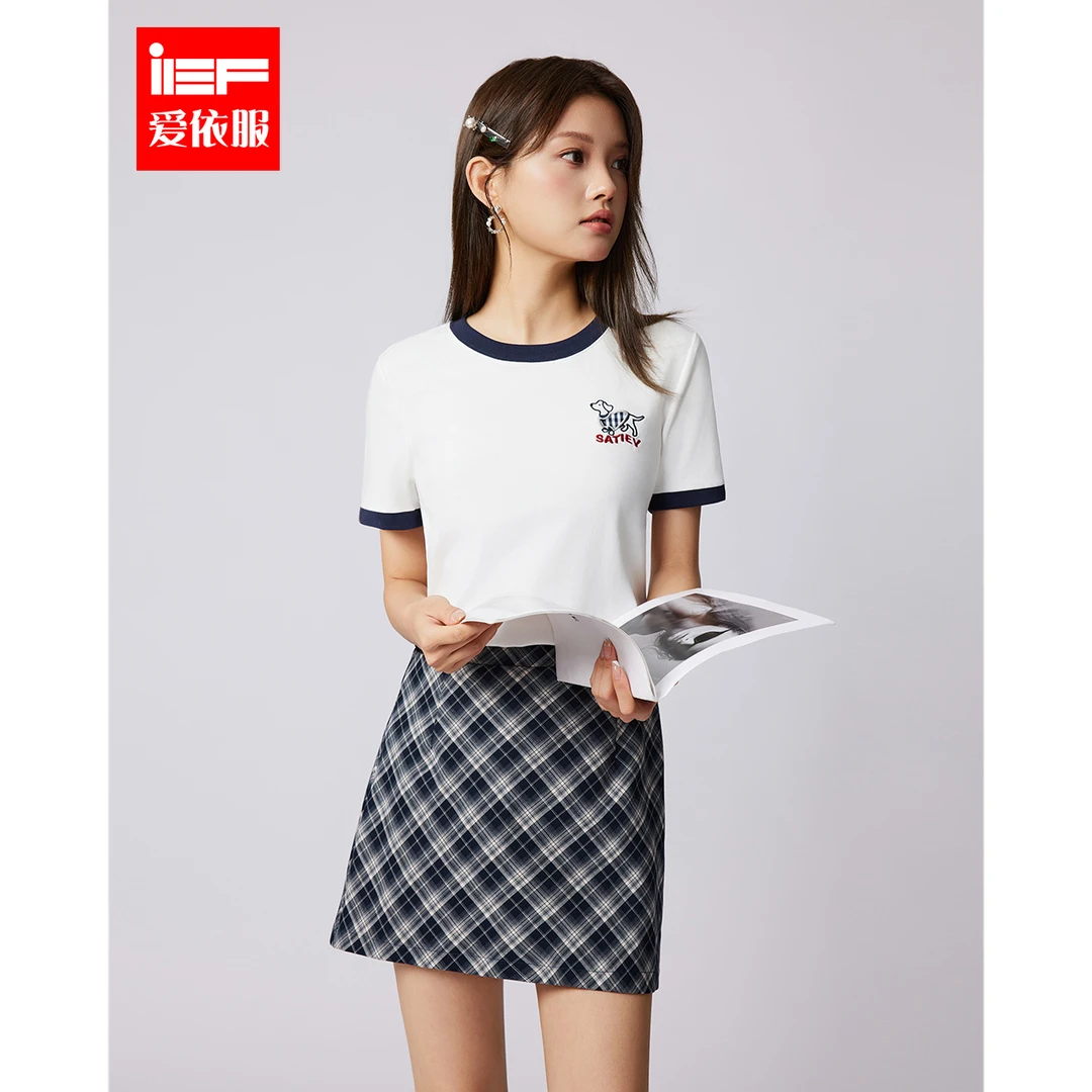 IEF/爱依服上衣2025春季新款美式洋气休闲装穿搭减龄穿搭T恤女