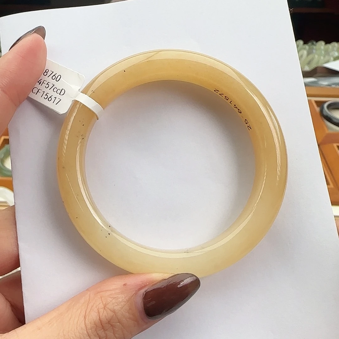 和田玉未镶嵌手镯57-58