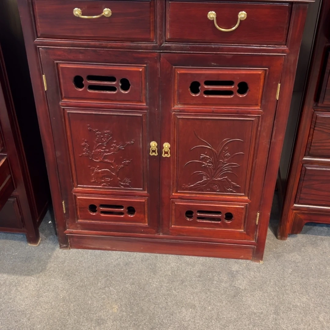 吉***子黑酸枝木类架子鞋柜