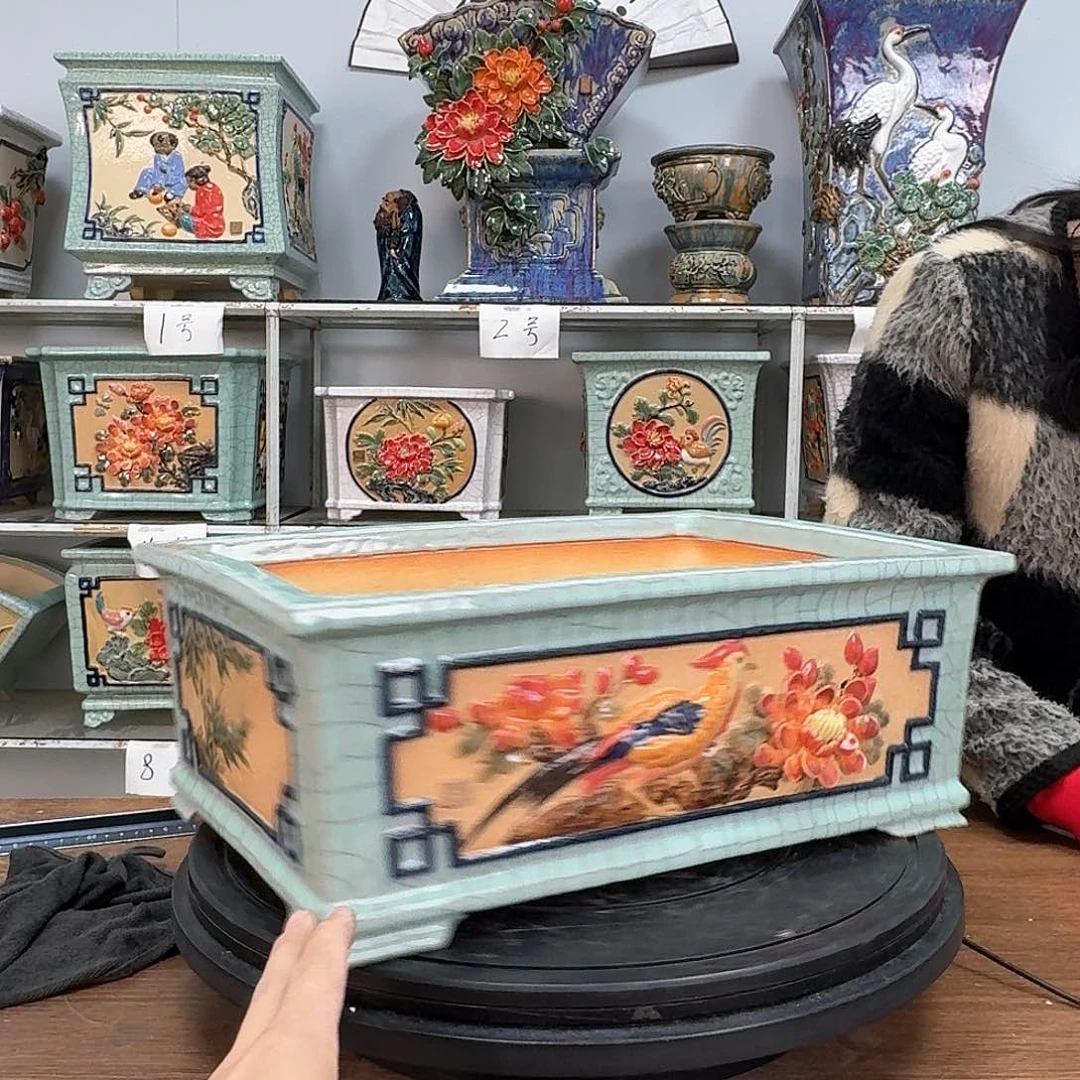 红陶一**起石湾盆368