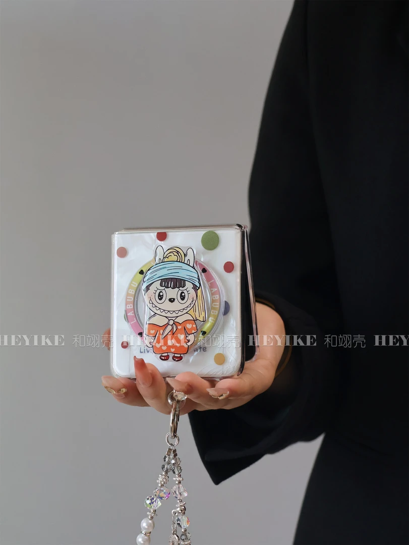 潮牌拉布布磁吸适用华为pocket2手机壳折叠小米mixflip手提moto50