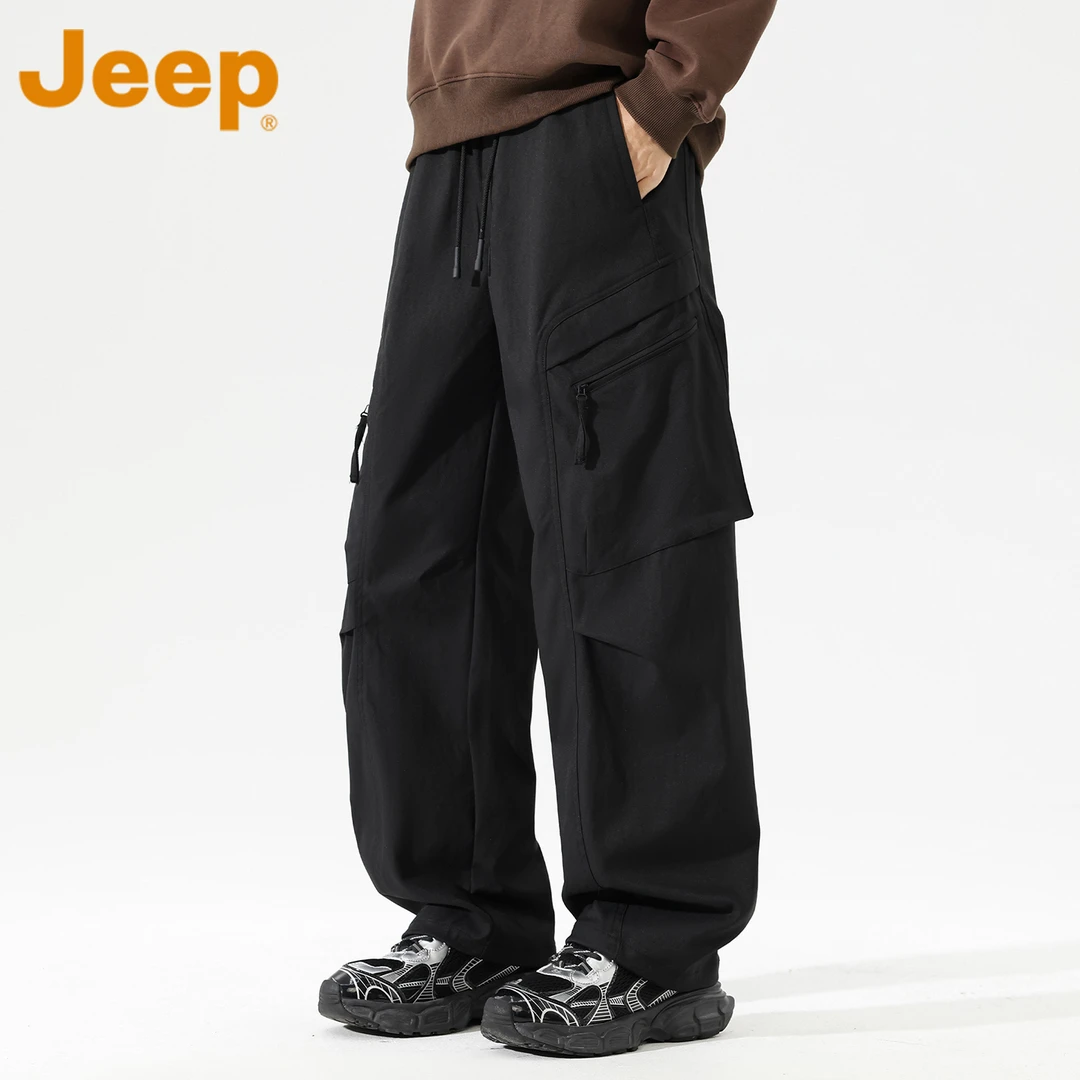 JEEP吉普美式潮牌工装裤男款春秋季宽松休闲户外多口袋运动长裤子