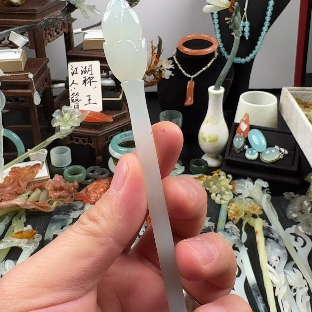 蛇纹石玉未镶嵌发饰