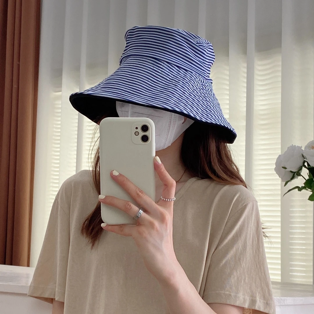 时尚双面可带大帽檐防晒渔夫帽L0530