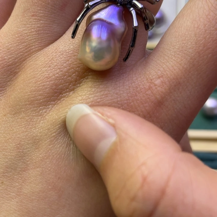 淡水珍珠戒指合金
