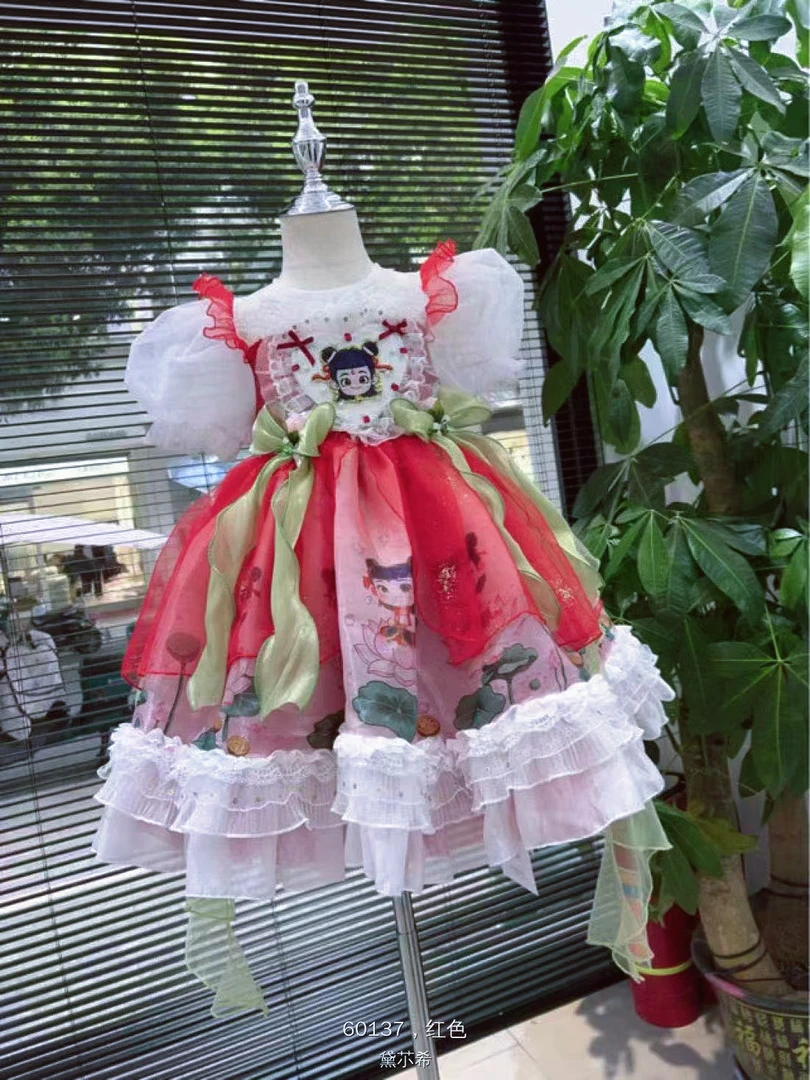 哪吒DX原版女童夏装中国洛丽塔蓬蓬裙