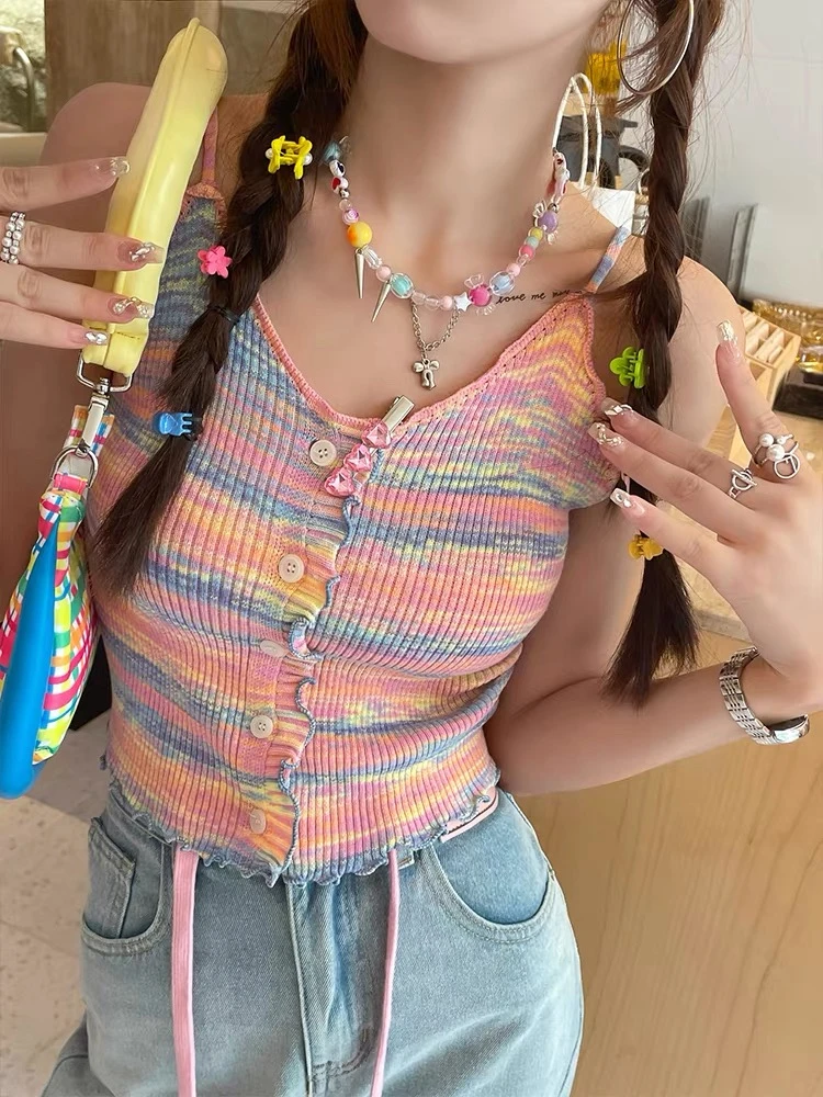 851-950少女风吊带休闲风辣妹风韩版blokette背心通短款外穿通勤