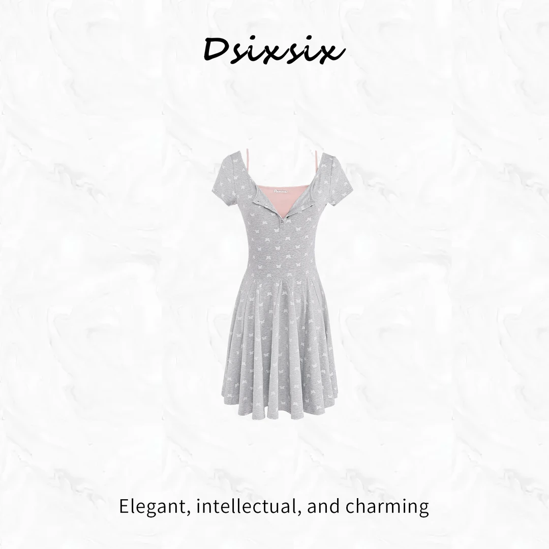 Cherry She【海滨季风】夏季新款法式连衣裙气质显瘦休闲减龄裙子