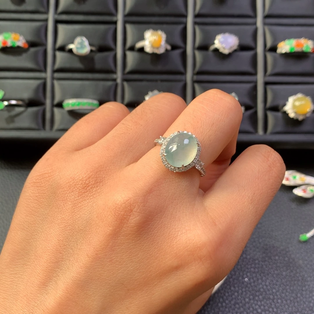 翡翠银S925镶嵌戒指