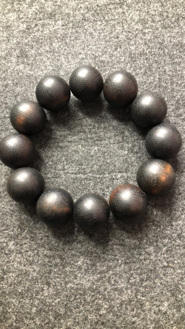 16A5福莱精选黑奇单圈20mm手串
