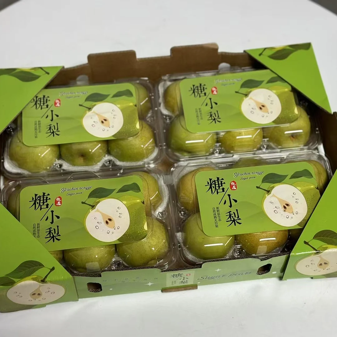 青皮蜜梨，口感清爽水润，细腻多汁，果肉洁白，色泽翠绿，富含多种营养成分，是夏日里必不可少的水果之一