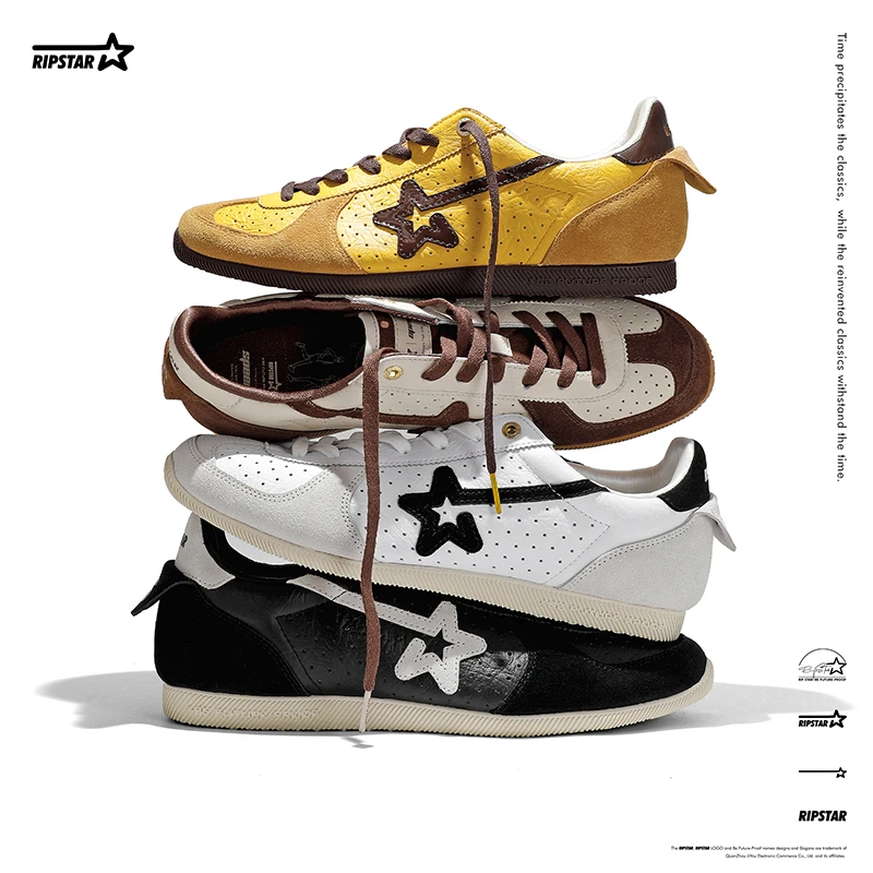 RIPSTAR夏季透气防滑耐磨足弓支撑吐司复古运动鞋