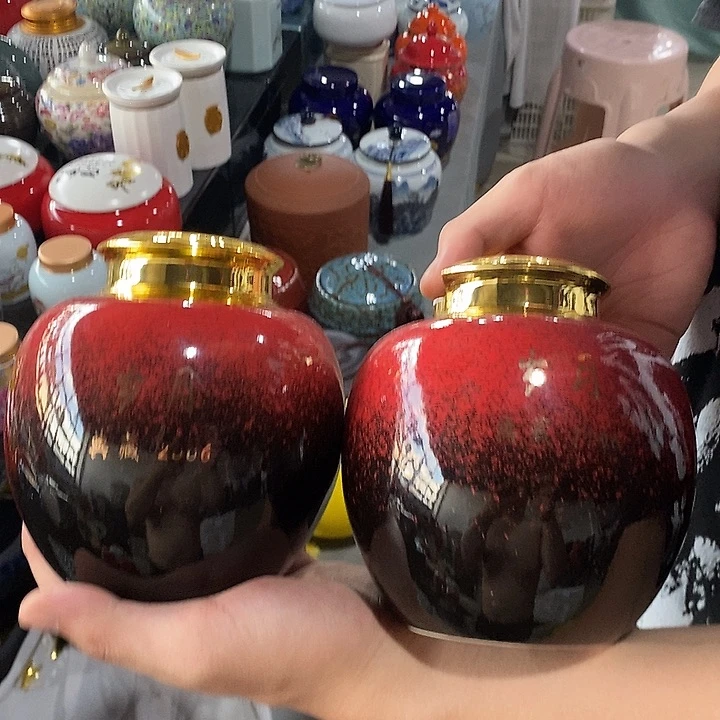 罐陶瓷茶叶罐密封罐家用摆件