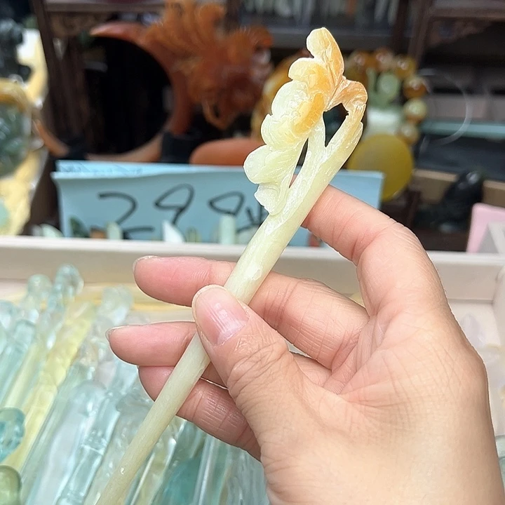 蛇纹石玉未镶嵌发簪