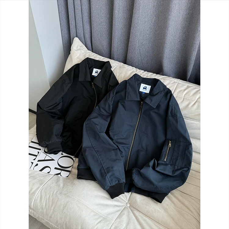 美式复古飞行员夹克cleanfit短宽夹克百搭休闲宽松情侣外套