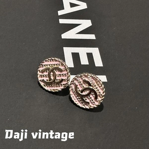 大吉中古/Chanel香奈儿粉色小耳钉