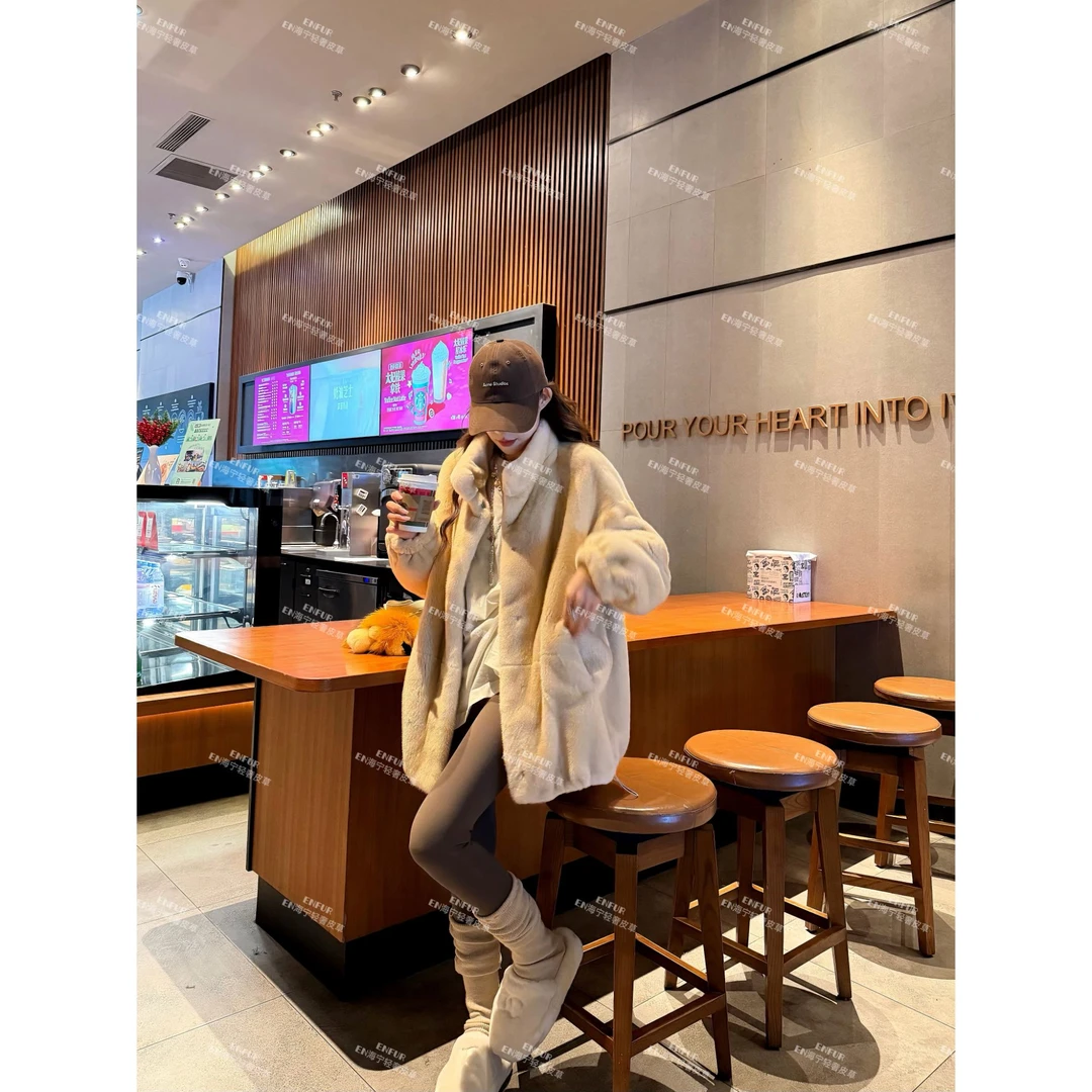 EN 2025/FW | 首尔初雪 紫金级天鹅绒短二水貂皮草外套 GG79163