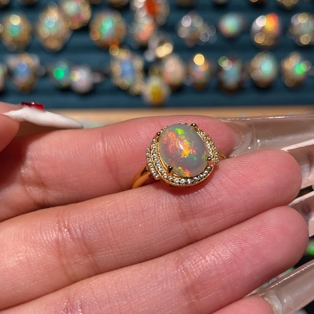 欧泊银S925镶嵌戒指