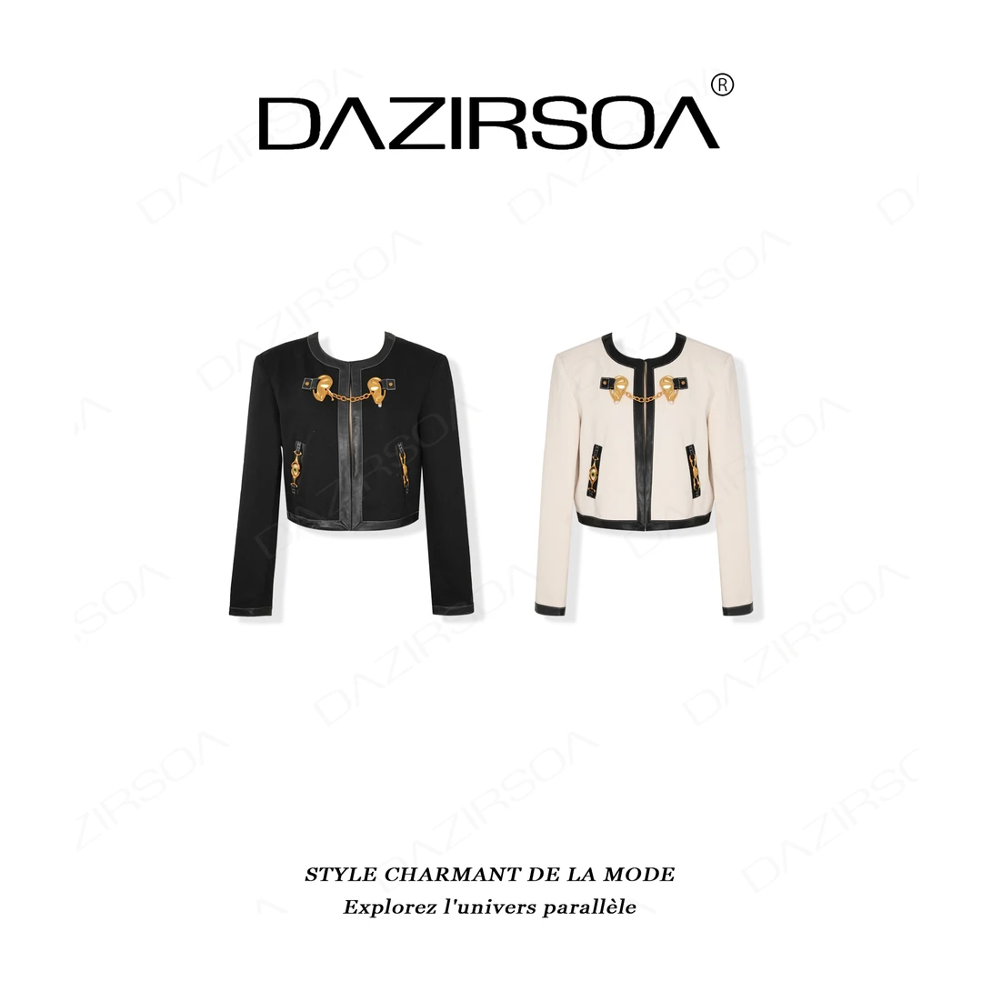 DAZIRSOA/达姿“暖奢美物”时尚百搭气质优雅小香牛仔外套 AB535