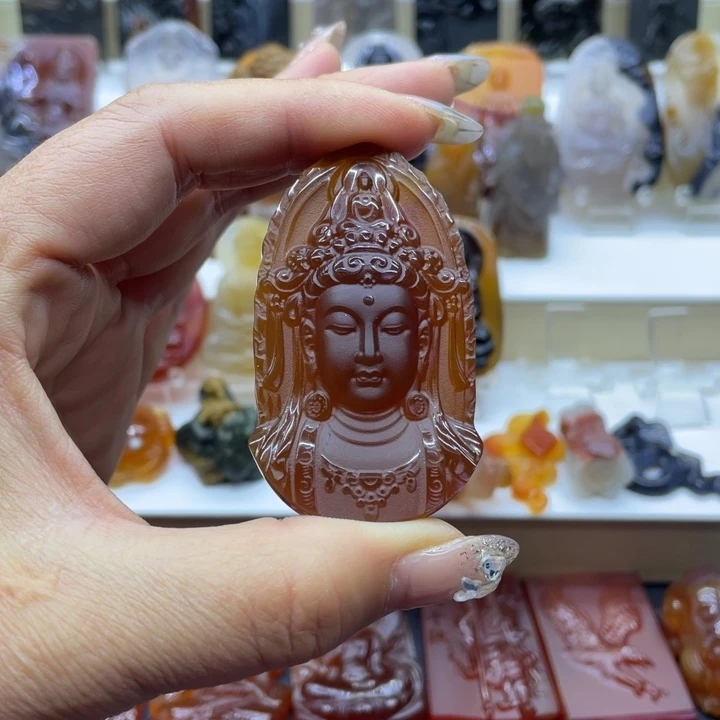 玛瑙/玉髓吊坠(赠链)未镶嵌人****程吊坠