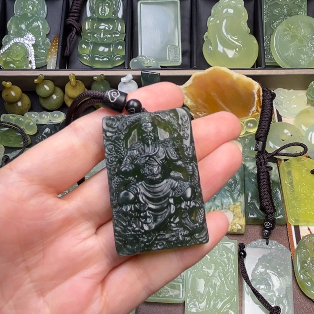 蛇纹石玉未镶嵌吊坠(赠链)