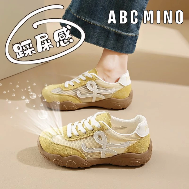 ABC MINO女鞋踩屎感德训鞋女款夏季复古网鞋不累脚登山运动阿甘鞋