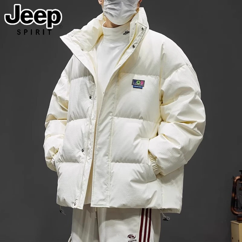 JEEPSPIRIT吉普冬季短款羽绒服男士新款加厚保暖百搭潮牌休闲外套